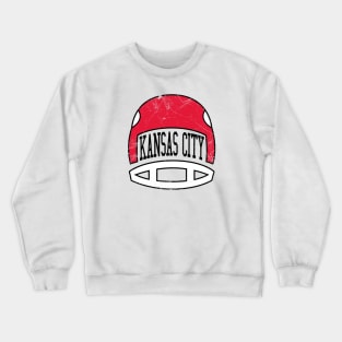 Kansas City Retro Helmet - White Crewneck Sweatshirt